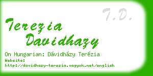 terezia davidhazy business card